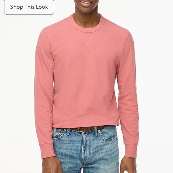 J crew heathered weathered rose Soft cotton-blend crewneck sweatshirt - Picture 1 of 3